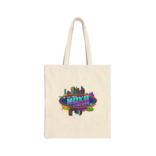 Colorful Canvas Tote Bag with Urban Design, Eco-Friendly Shopping Bag, Reusable Grocery Tote, Gift for Music Lovers, Festival Tote